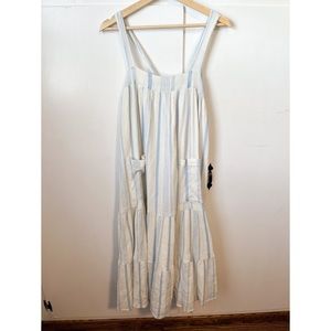 Apiece Apart Off-White Blue Stripe Dress, Size XS